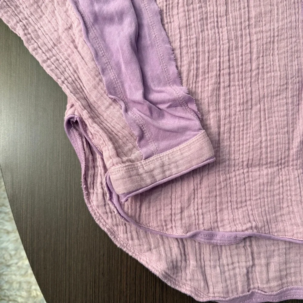 Urban Outfitters Out From Under Purple Gauze‎ Button Up Shirt Oversized Large - Picture 8 of 9